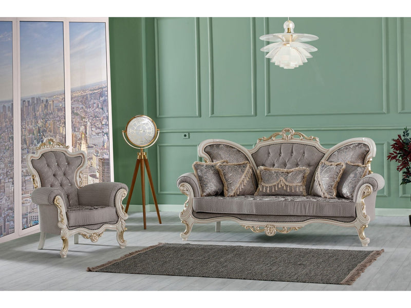 Kelebek 3-pieces (1 Sofa & 2 Chair) Livingroom Set Vizon in Vizon - 101-KEL-S179K1-311