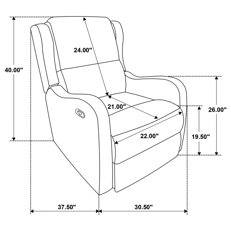 Kelsey Upholstered English Arm Recliner Chair Ivory - 609373