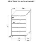 Kendall 5-piece California King Bedroom Set White - 224401KW-S5
