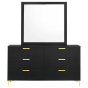 Kendall 6-drawer Dresser with Mirror Black - 224453M