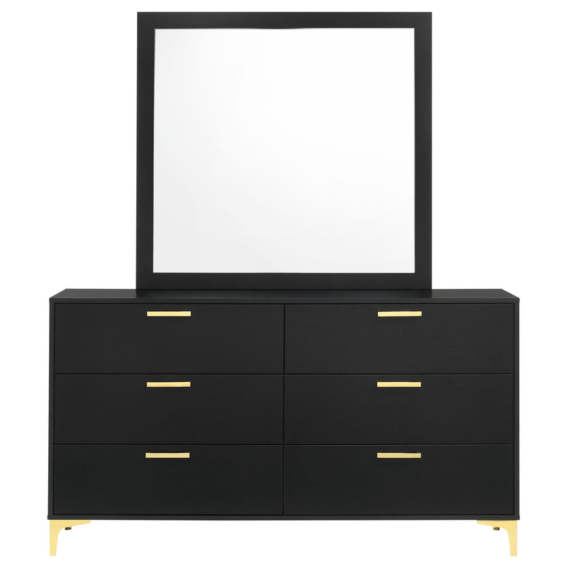 Kendall 6-drawer Dresser with Mirror Black - 224453M