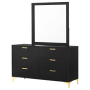 Kendall 6-drawer Dresser with Mirror Black - 224453M
