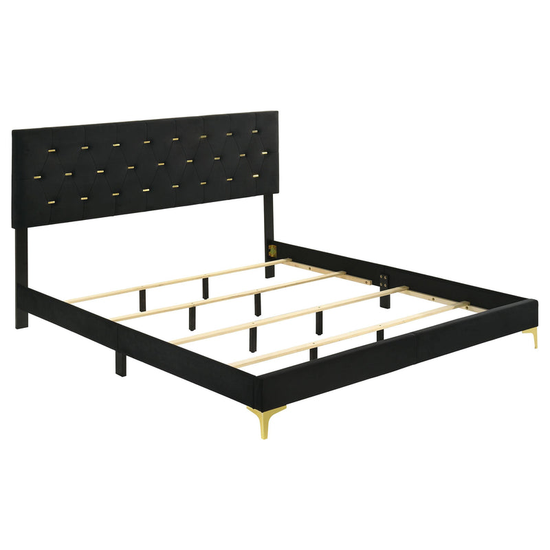 Kendall Upholstered California King Panel Bed Black - 224451KW