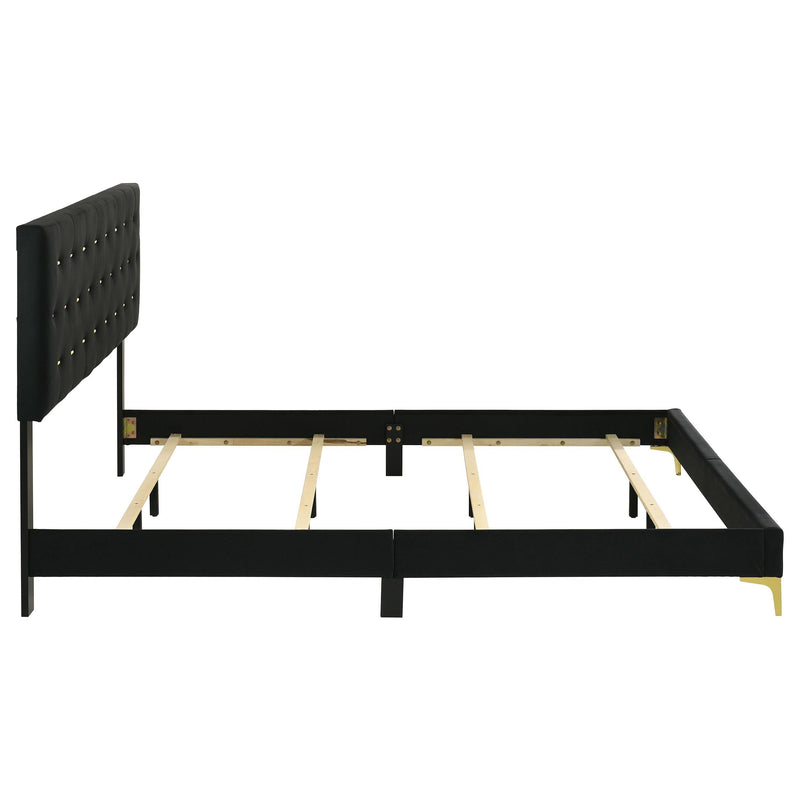 Kendall Upholstered California King Panel Bed Black - 224451KW
