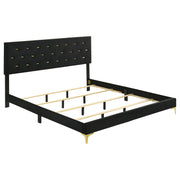 Kendall Upholstered Eastern King Panel Bed Black - 224451KE