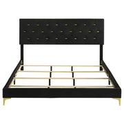 Kendall Upholstered Eastern King Panel Bed Black - 224451KE