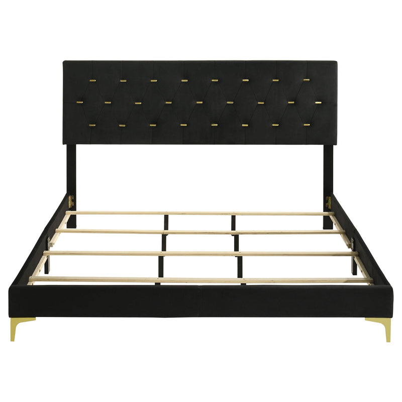 Kendall Upholstered Eastern King Panel Bed Black - 224451KE