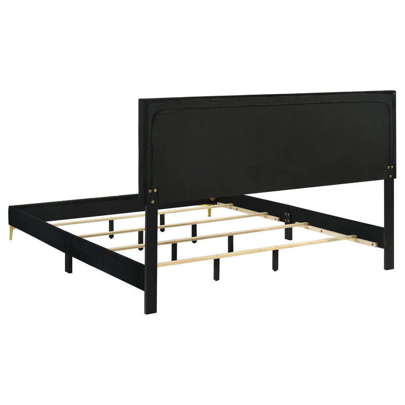 Kendall Upholstered Eastern King Panel Bed Black - 224451KE