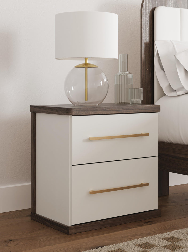 Kendanport Brown/White Nightstand - PCB1108-92