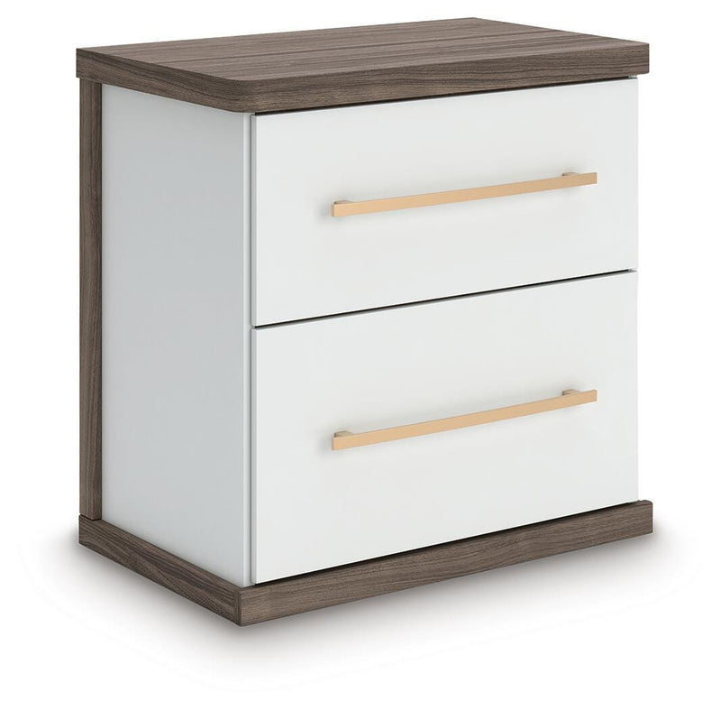 Kendanport Brown/White Nightstand - PCB1108-92