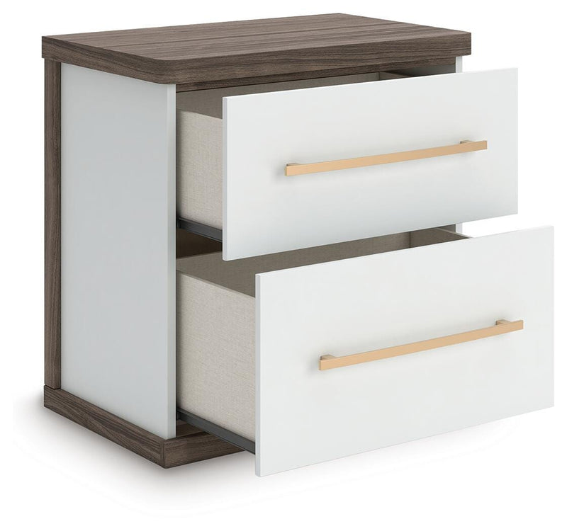 Kendanport Brown/White Nightstand - PCB1108-92