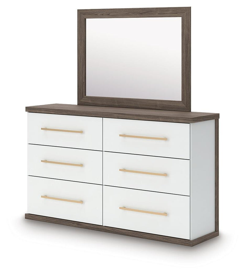Kendanport King Platform Bed, Dresser, Mirror and Nightstand - PCB1108B12