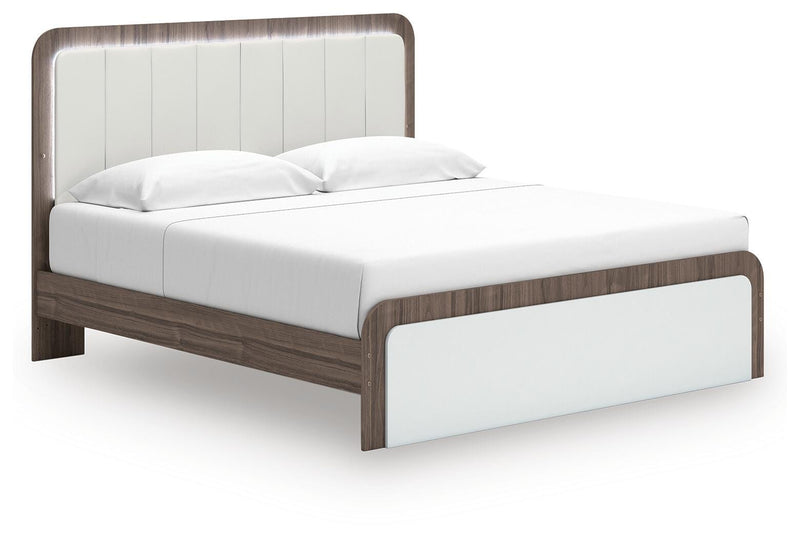 Kendanport King Platform Bed, Dresser, Mirror and Nightstand - PCB1108B12
