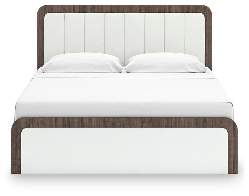 Kendanport King Upholstered Bed, Dresser, Mirror and Chest - B1108B16