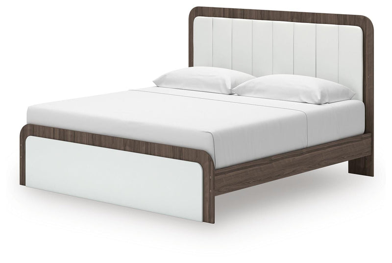 Kendanport King Upholstered Bed, Dresser, Mirror and Chest - B1108B16