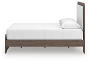 Kendanport White/Brown Queen Upholstered Bed, Dresser and Nightstand - PCB1108B9