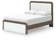 Kendanport White/Brown Queen Upholstered Bed - PCB1108B7