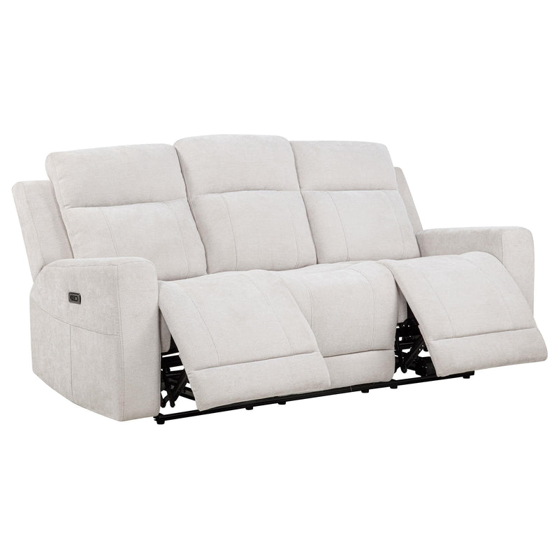 Kennett 2-piece Chenille Power Reclining Sofa Set Ivory - 610151P-S2