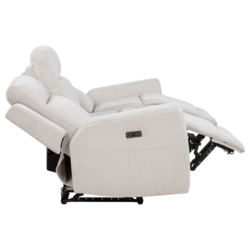 Kennett 2-piece Chenille Power Reclining Sofa Set Ivory - 610151P-S2