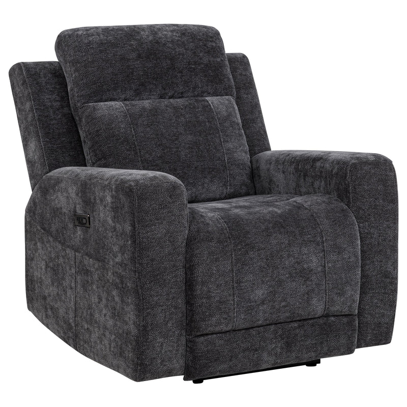 Kennett 3-piece Chenille Power Reclining Sofa Set Dark Grey - 610154P-S3