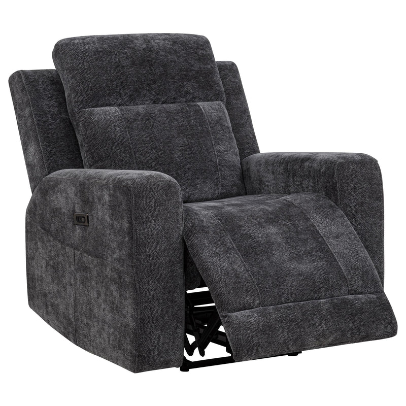 Kennett 3-piece Chenille Power Reclining Sofa Set Dark Grey - 610154P-S3