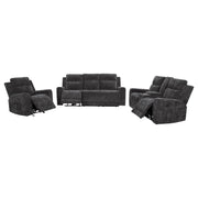 Kennett 3-piece Chenille Power Reclining Sofa Set Dark Grey - 610154P-S3