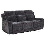 Kennett 3-piece Chenille Power Reclining Sofa Set Dark Grey - 610154P-S3