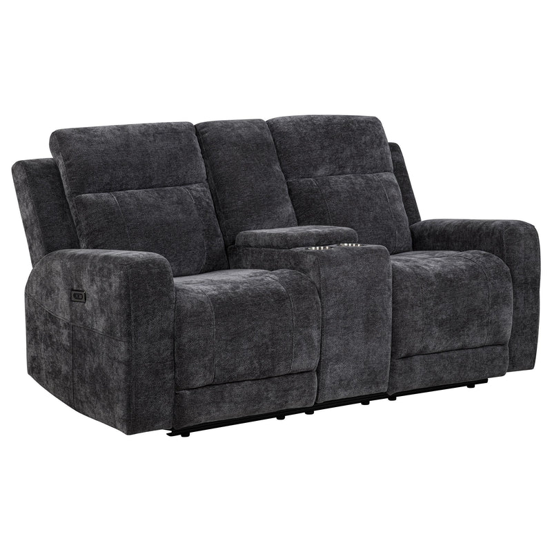 Kennett 3-piece Chenille Power Reclining Sofa Set Dark Grey - 610154P-S3