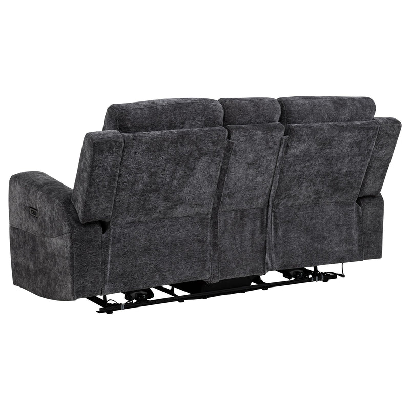 Kennett 3-piece Chenille Power Reclining Sofa Set Dark Grey - 610154P-S3