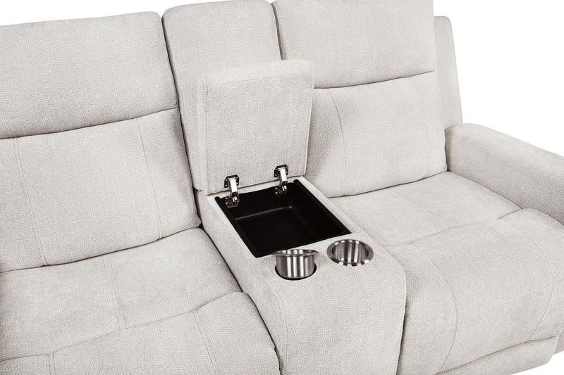 Kennett 3-piece Chenille Power Reclining Sofa Set Ivory - 610151P-S3