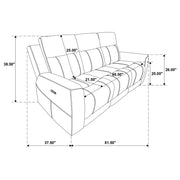 Kennett 3-piece Chenille Power Reclining Sofa Set Ivory - 610151P-S3