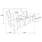 Kennett 3-piece Chenille Power Reclining Sofa Set Ivory - 610151P-S3