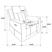 Kennett 3-piece Chenille Power Reclining Sofa Set Ivory - 610151P-S3