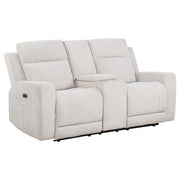 Kennett 3-piece Chenille Power Reclining Sofa Set Ivory - 610151P-S3