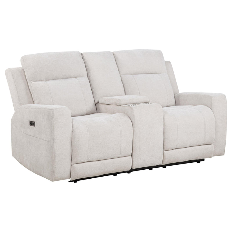 Kennett 3-piece Chenille Power Reclining Sofa Set Ivory - 610151P-S3