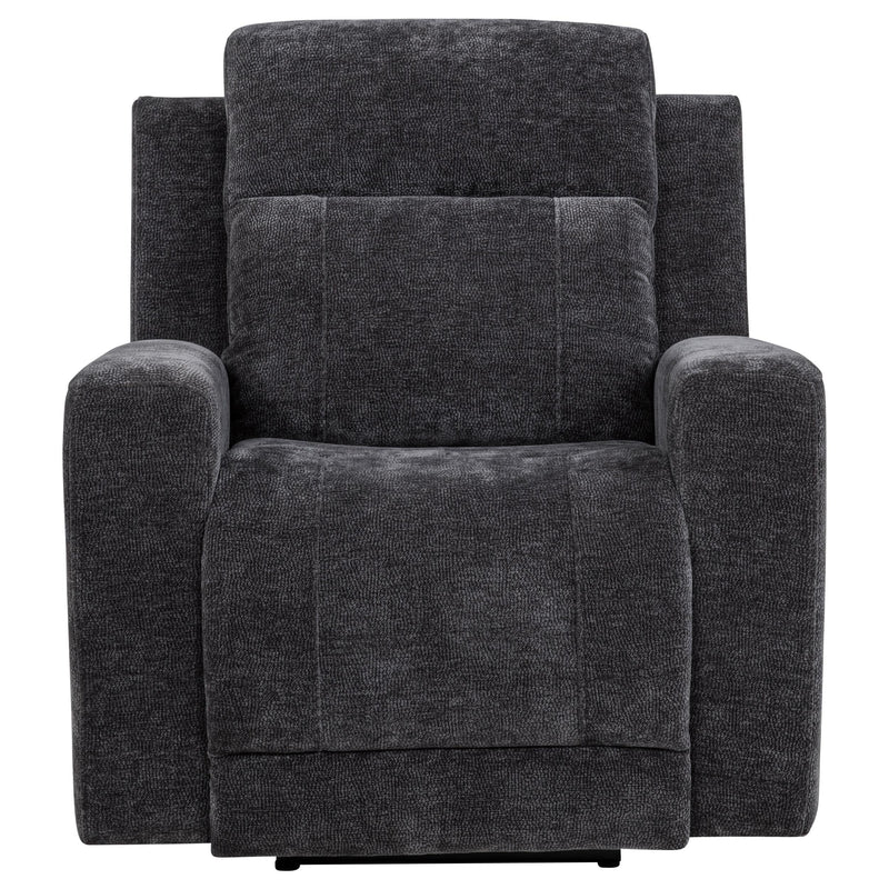 Kennett Chenille Upholstered Power Recliner Chair Dark Grey - 610156P