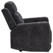Kennett Chenille Upholstered Power Recliner Chair Dark Grey - 610156P