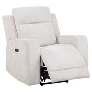 Kennett Chenille Upholstered Power Recliner Chair Ivory - 610153P