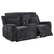 Kennett Chenille Upholstered Power Reclining Loveseat Grey - 610155P