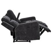 Kennett Chenille Upholstered Power Reclining Loveseat Grey - 610155P