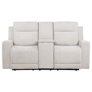 Kennett Chenille Upholstered Power Reclining Loveseat Ivory - 610152P