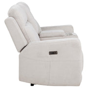 Kennett Chenille Upholstered Power Reclining Loveseat Ivory - 610152P
