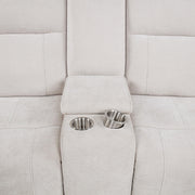 Kennett Chenille Upholstered Power Reclining Loveseat Ivory - 610152P