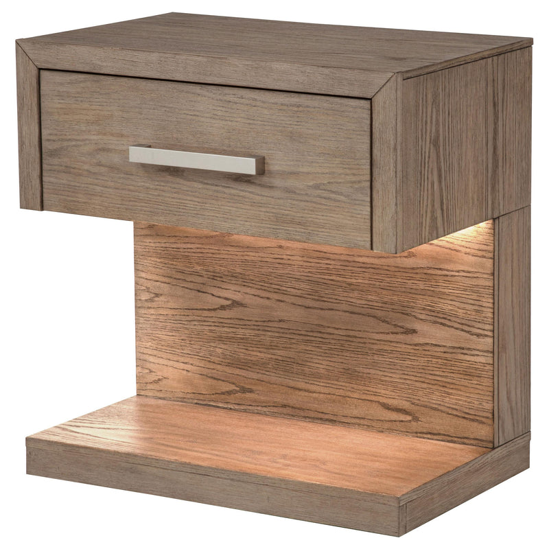 Kenora 1-drawer Nightstand Bedside Table Barley Brown - 224852