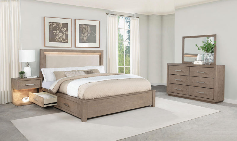 Kenora 4-piece Eastern King Bedroom Set Barley Brown - 224850KE-S4