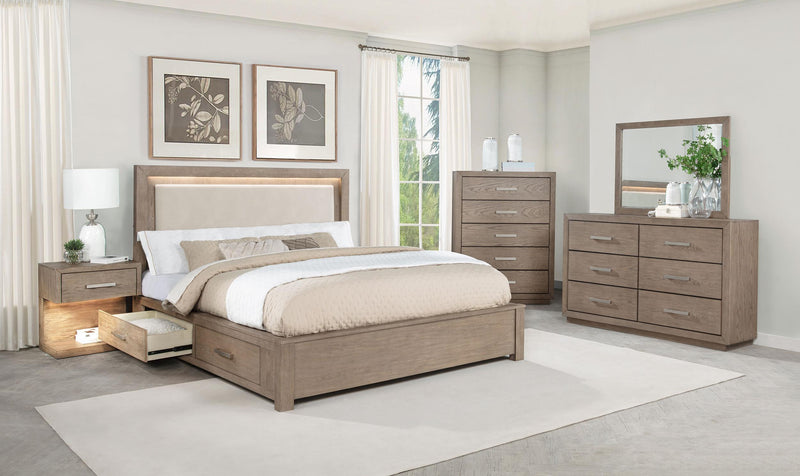 Kenora 5-piece Eastern King Bedroom Set Barley Brown - 224850KE-S5