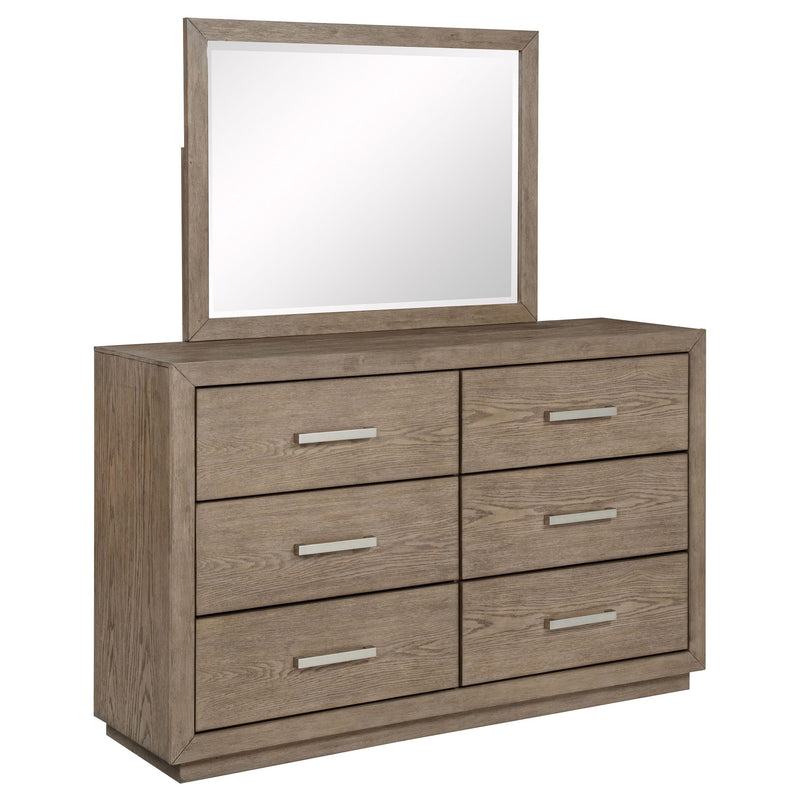 Kenora 6-drawer Dresser and Mirror Barley Brown - 224853M