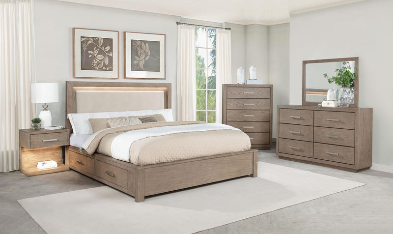Kenora 6-drawer Dresser and Mirror Barley Brown - 224853M