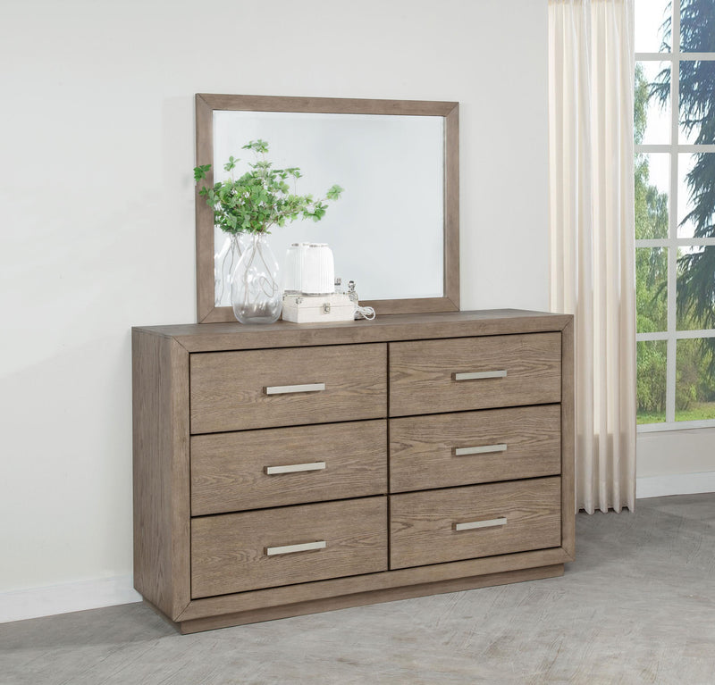 Kenora 6-drawer Dresser and Mirror Barley Brown - 224853M