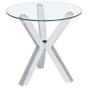 Kenzie 2-piece Round Coffee and End Table Set Chrome - 708128-S2